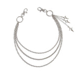 FOESCE Salircon Punk Multilayer Metal Star Pendant Pant Chain Hip Hop Waist keychain Jeans Chain Women Trendy Jewelry Accessories Gifts