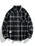 Plus Size 9xl 8xl Men Oversized Shirt Long Sleeve Single Breasted Cotton Plaid Shirts Korean Style Vintage Streetwear Clothes