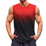 FOESCE 2025 Summer Fashion Tank Top Men Gradient Color Loose Sports Vest Male Quick drying Sleeveless undershirt men Tops Running Vest