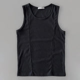 FOESCE Mens Shaping Stretch Knit Vest Genderless 2025 New Fitness Sports Tight Breathable Sweat-Absorbent Solid Color Tank Top Unisex