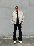 FOESCE 2025 BLAEXIT Destroyed Erosion Jeans Men's Ins Fashion Brand ro Pants High Street vibe Broken Straight Barrel Micro Flared Pants