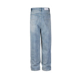 FOESCE High Street Washed Blue Wide Leg Baggy Jeans for Men and Women Straight Ropa Hombre Y2k Denim Pants Oversized Loose Trousers