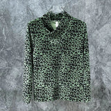 FOESCE Men T-Shirt Gold Velvet Leopard T-Shirt Spring And Autumn Streetwear Fashion Niche Youth Long Sleeve Top Men'S Clothing 2025 New