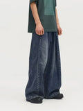 Baggy Jeans Men Distressed Denim Wide Leg Pants Pleated Oversize Hip Hop Trousers Male Korean Streetwear Men Clothing