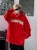 FOESCE American style high street five pointed star letter towel embroidered hoodie men's spring and autumn trendy hip-hop loose couple