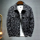 FOESCE Blue Denim Jacket Men's Single-breasted Lapel Denim Jackets Black Gray Fashion Casual Coat Spring and Autumn Male Cotton Overcoa