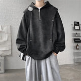 FOESCE Retro Tie-dye Printed Hoodie Men Fleece Warm Pullover Sweatshirts High Street Hip Hop Streetwear Oversized Unisex Hoodie
