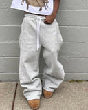 Foesce American retro side stripes contrasting color stitching straight-leg sweatpants loose hip-hop hip-hop casual versatile trousers