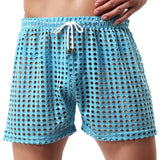 Men Mesh Board Shorts Beach Swimwear Boxers Fishnet Underwear Turnks Casual Surfing Shorts Quick Dry