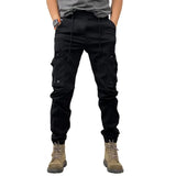 FOESCE Cargo Pants for Mens Elastic Casual Trousers Zipper Multi-Pocket Joggers
