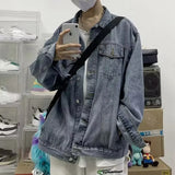 Japanese Denim Jacket Loose Fit Sensible American Style Working Clothes Trendy Spring Autumn Versatile Vest Casual Scene