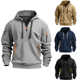 FOESCE 2025 New Multi Pocket Zipper Fleece Hooded Casual Shirt for Men and Women Plus Size Loose Pullover Fashion Sweatshirt top