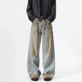 FOESCE 2025 Men's Jeans baggy Denim pants Loose Fit Casual Style American Streetwear Straight Novel design Leg Pants Trendy Brand