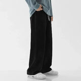 FOESCE Men's Casual Loose Fit Jeans Elastic Waist Outdoor Workwear Spring Autumn Straight Leg Long Pants Comfortable Loose Trousers