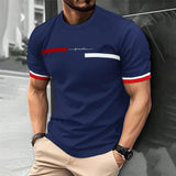 FOESCE Fashion Summer 3D Stripe Letter Print Men's T Shirt Hip Hop Trend Harajuku Streetwear Casual O-neck Oversized T-shirts Men Tops