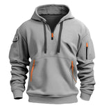 FOESCE 2025 New Multi Pocket Zipper Fleece Hooded Casual Shirt for Men and Women Plus Size Loose Pullover Fashion Sweatshirt top