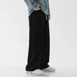 FOESCE Men's Casual Loose Fit Jeans Elastic Waist Outdoor Workwear Spring Autumn Straight Leg Long Pants Comfortable Loose Trousers