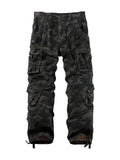 FOESCE Men's Casual Cargo Pants Camo Pants Combat Work Pants with 8 Pockets(No Belt)