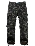 FOESCE Men's Casual Cargo Pants Camo Pants Combat Work Pants with 8 Pockets(No Belt)