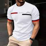 FOESCE Fashion Summer 3D Stripe Letter Print Men's T Shirt Hip Hop Trend Harajuku Streetwear Casual O-neck Oversized T-shirts Men Tops