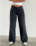 FOESCE 2025 New Retro Y2K Jeans Fashion Women Autumn High Waist Pocket Stacked Wide Leg Pant Casual Baggy Streetwear Commute Denim Pant