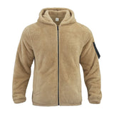 Autumn Winter Men's Jacket Double-sided Fleece Warm Loose Hooded Windbreaker Casual Coat Zipper Hooded Jacket Chaquetas Hombre