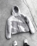 FOESCE High Street Fashion Brand Streetwear Gothic Punk Irregular Pattern Color Block Jacket Men Personalized Casual Zipper Hooded Coat