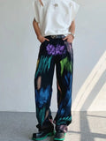 FOESCE Oldschool hand-painted oil painting jeans with colorful paint style, high-end pants, trendy floor mops