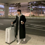 Autumn and Winter 2024 New Woolen Coat, Business Leisure Mid-length Warm Coat, Youth Slim Thick Windbreaker.S-3XL