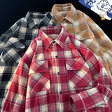 Foesce Plaid Casual Men's Shirts Social Mens Clothing Funny Check Shirts Man Top Cool Things Autumn New