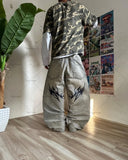 FOESCE Trendy Brand Retro Streetwear Trousers Y2K Harajuku Hip-hop Casual Loose Straight Pants Men Goth Punk Letter Print Baggy Jeans
