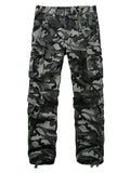 FOESCE Men's Casual Cargo Pants Camo Pants Combat Work Pants with 8 Pockets(No Belt)