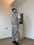 FOESCE ICEGZ37 | Unique Deconstructed Design for Personalized Workwear Pants Sleeveless Vest Top Coat Loose Set Fashion