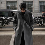 FOESCE Trench Coat Autumn Korean Men's New Fashion Overcoat Male Long Windbreaker Streetwear Trench Men Outerwear Black/Gray/Coffee