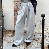 FOESCE Straight Wide Leg Loose Pant Women Fahsion 2025 Spring Summer New Baggy Sweatpants High Waist Csual Street Pants Chic Trousers