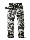 FOESCE Men's Casual Cargo Pants Camo Pants Combat Work Pants with 8 Pockets(No Belt)