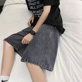 FOESCE 2025 New Summer Shorts Jeans Men Denim Pants Stretch Dark Blue Fashion Design Men's Jeans Slim Straight Male Short Jeans Hombre