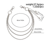 FOESCE Salircon Punk Multilayer Metal Star Pendant Pant Chain Hip Hop Waist keychain Jeans Chain Women Trendy Jewelry Accessories Gifts
