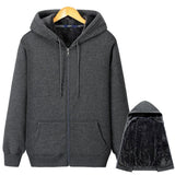 New Men's Sweater Autumn And Winter Fleece Thickened Hooded Solid Color Casual Sports Zipper Cardigan Top Men's Fleece Hoodie