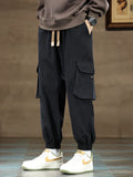 Big Size Men's Jogger Cargo Pants 8XL 7XL 6XL Streetwear Washed Cotton Casual Baggy Pants Solid Color Loose Trousers Male