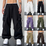 Harajuku Oversized Cargo Parachute Pants Men Streetwear Vintage Y2k Hip Hop Wide Leg Joggers Baggy Casual Sweatpants Techwear