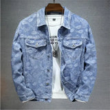 FOESCE Blue Denim Jacket Men's Single-breasted Lapel Denim Jackets Black Gray Fashion Casual Coat Spring and Autumn Male Cotton Overcoa