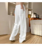 FOESCE Baggy Casual Pants Men Simple Elegant Handsome Smart Casual British Style All-match Daily Soft Full-length Trousers High Street