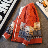 FOESCE Spring Cardigan Oversized Sweater Men Pullover Hip Hop Streetwear Loose Knitwear Harajuku Knitted Sweater Coat