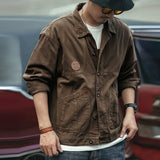 FOESCE Spring Thin Denim Jacket Men's Youth Trendy Workwear Korean Casual Jacket Loose and Versatile Top