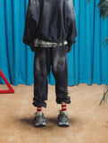 Stain Heavy Fabric Wash Do Old Drawstring Elastic Casual Sports Loose Pants Men Women Winter Autumn Trousers Track Pants
