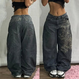 FOESCE Streetwear Fashion New Multi-pocket Washed Baggy Jeans Men And Women Y2K Hip-hop Harajuku Casual Gothic High Waist Wide Trouser