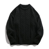 FOESCE TFETTERS Brand Grey Braid Sweaters for Mens Classics O Neck Japan Fashion Knitted Sweater Male 2025 New Winter Casual Clothing