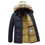 FOESCE Thick Warm Winter Parka Men Fleece Hooded Men Winter Jacket Coat Military Cargo Jackets Mens Plus Size 8XL Velvet Warm Coat