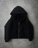 FOESCE Trendy and Fashionable Reversible Loose Plush Black All-match Hoodie Men's Casual Winter New Jacket Cotton Jacket Must-have Item